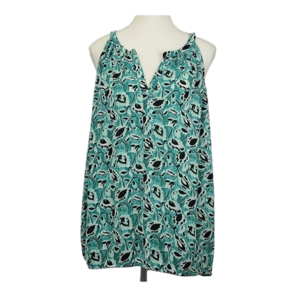 LOFT Ann Taylor sleeveless floral blouse, Sz L (Ptp 24")